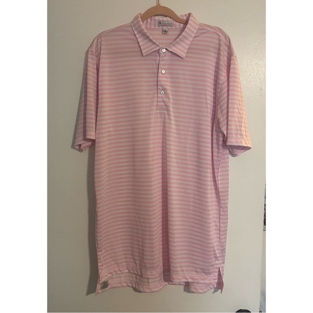 Peter Millar Summer Comfort Polo- pink and white stripe